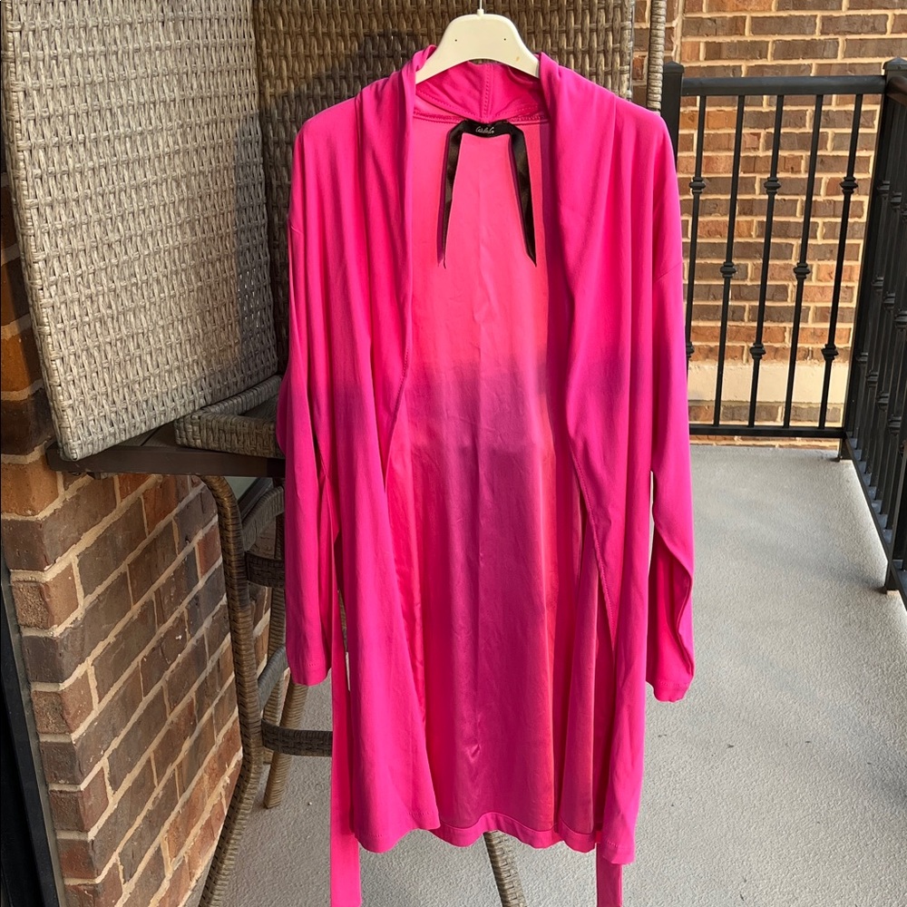 Vibrant Pink Hooded Cover-Up